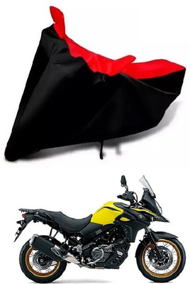 DeepShakshi AUTOMOTIVE Waterproof Two Wheeler Cover for Suzuki(V-Strom 650 XT, Red, Black)