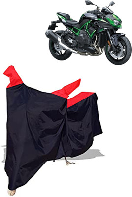 Amexride Two Wheeler Cover for Kawasaki(ZH2, Black)