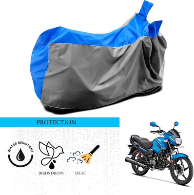 ANTHUB Waterproof Two Wheeler Cover for Hero(Glamour FI, Grey, Blue)