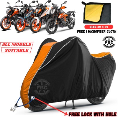 FBC Waterproof Two Wheeler Cover for KTM(Duke 200, Black, Orange)