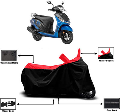 Amexride Two Wheeler Cover for Yamaha(Alpha BS6, Red)