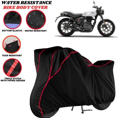 Big fly Two Wheeler Cover for Royal Enfield(Hunter 350, Black, Red)