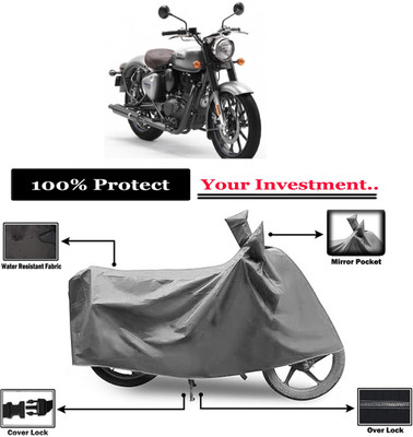 Amexride Two Wheeler Cover for Royal Enfield(Classic Gunmetal BS6, Grey)