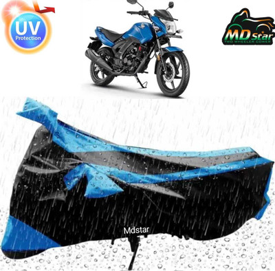 Mdstar Waterproof Two Wheeler Cover for Bajaj(Platina 110 H-Gear, Blue, Black)