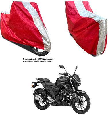 AutoGalaxy Waterproof Two Wheeler Cover for Yamaha(FZ 25, Silver, Red)