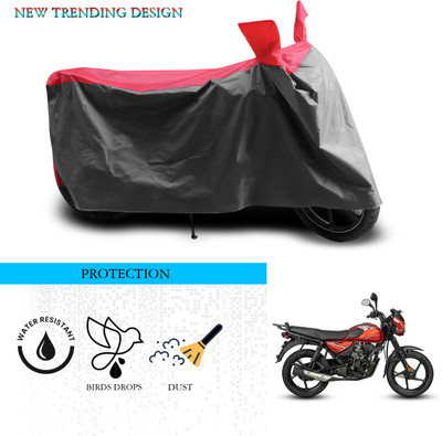 ANTHUB Waterproof Two Wheeler Cover for Bajaj(CT110, Grey, Red)