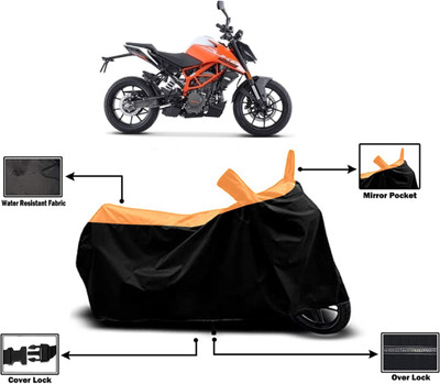Amexride Two Wheeler Cover for KTM(125 Duke BS6, Orange)