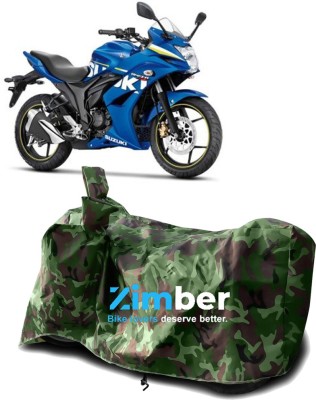 ZIMBER Two Wheeler Cover for Suzuki(Gixxer SF, Green)