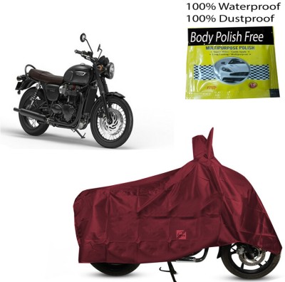 EGAL Waterproof Two Wheeler Cover for Triumph(Bonneville T120 Black BS6, Maroon)