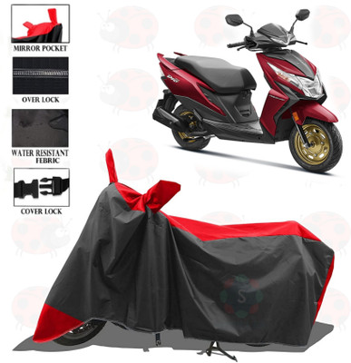 sowelar Waterproof Two Wheeler Cover for Honda(Dio, Red, Black)