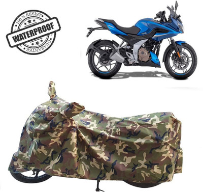 ROYAL AUTO MART Waterproof Two Wheeler Cover for Bajaj(Pulsar 250, Green, Multicolor)
