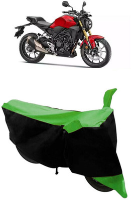 HEMSKAR Two Wheeler Cover for Honda(CB300R, Black, Green)