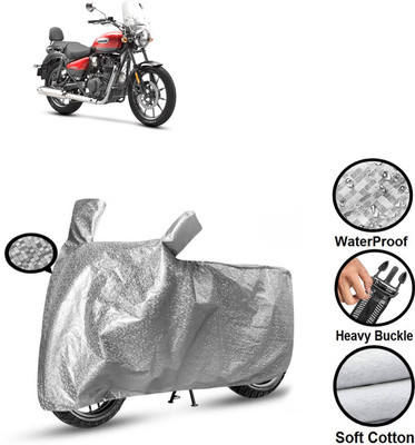 CODOKI Waterproof Two Wheeler Cover for Royal Enfield(Meteor 350, Silver)
