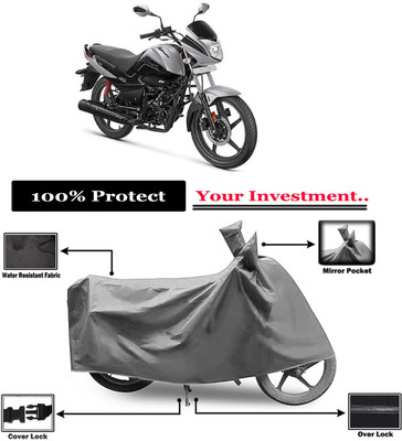 Amexride Two Wheeler Cover for Hero(Splendor I Smart, Grey)