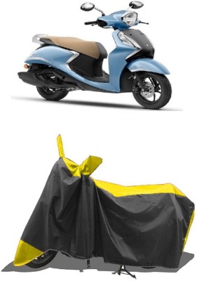 SUGASHRI Waterproof Two Wheeler Cover for Yamaha(Fascino 125 FI, Yellow, Black)