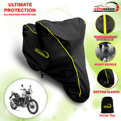 AUTOCOZEN Waterproof Two Wheeler Cover for Royal Enfield(Himalayan, Black)