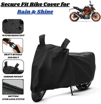 Delphinium Waterproof Two Wheeler Cover for KTM(250 Duke, Black)