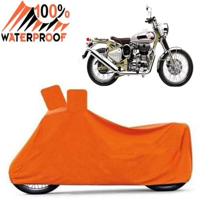 Autoinnovation Waterproof Two Wheeler Cover for Royal Enfield(Bullet 350, Orange)