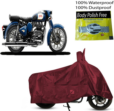 EGAL Waterproof Two Wheeler Cover for Royal Enfield(Bullet 350, Maroon)