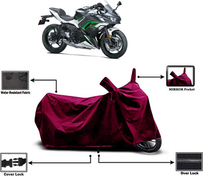 Amexride Two Wheeler Cover for Kawasaki(Ninja 650 BS6, Maroon)