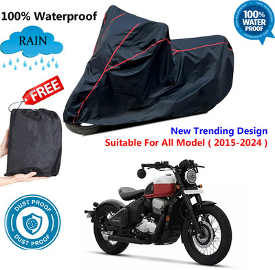 AUTOCAD Waterproof Two Wheeler Cover for JAWA(42, Black, Red)
