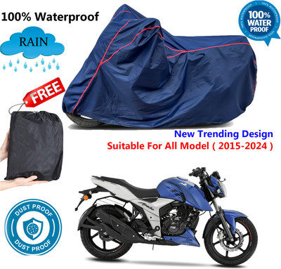 AutoGalaxy Waterproof Two Wheeler Cover for TVS(Apache RTR 160 4V, Blue, Red)