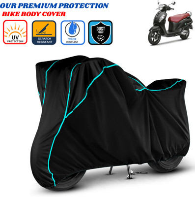 Delphinium Waterproof Two Wheeler Cover for Suzuki(New Access 125, Black)