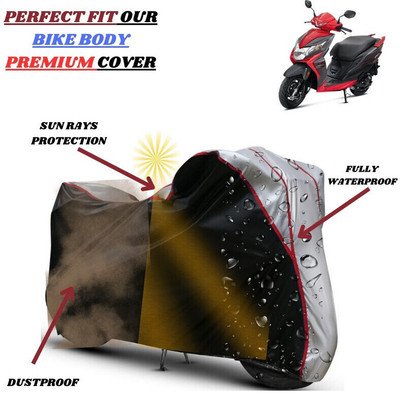 kerwa Waterproof Two Wheeler Cover for Honda(Dio, Black, Silver)
