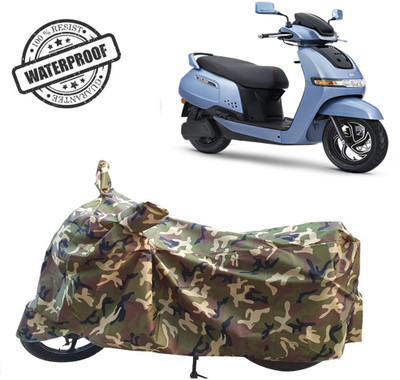 ROYAL AUTO MART Waterproof Two Wheeler Cover for TVS(iQube Electric, Green, Multicolor)