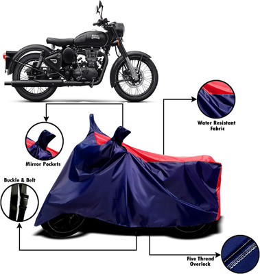 XOCAVO Two Wheeler Cover for Royal Enfield(Classic 500, Red, Black)