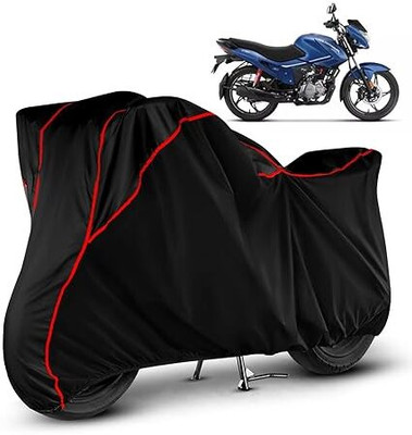 COTSHER Waterproof Two Wheeler Cover for Hero(Glamour BS6, Black, Red)