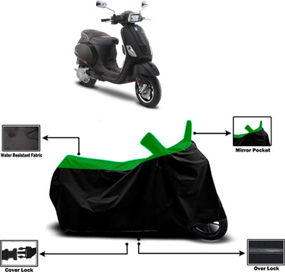 Amexride Two Wheeler Cover for Piaggio(Vespa SXL 125, Green)