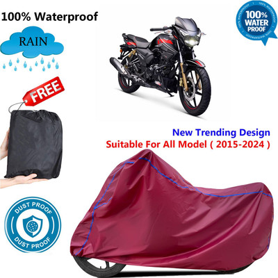 AUTOCAD Waterproof Two Wheeler Cover for TVS(Apache, Maroon)