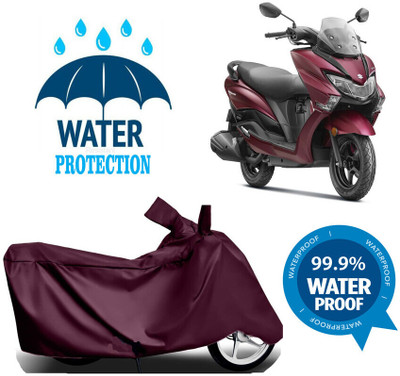 Mdstar Waterproof Two Wheeler Cover for Suzuki(Burgman Street 125, Maroon)
