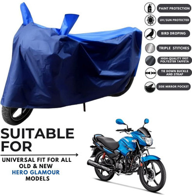 MADAFIYA Two Wheeler Cover for Hero(Glamour Programmed FI BS6, Blue, Blue)