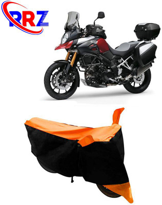 RRZ Waterproof Two Wheeler Cover for Suzuki(V Strom 1000, Black, Orange)
