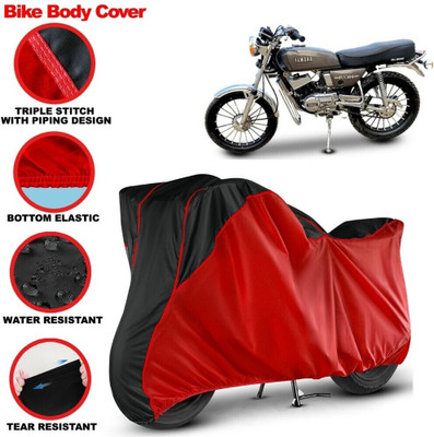 Grizzly Two Wheeler Cover for Yamaha(RX 100, Black, Red)
