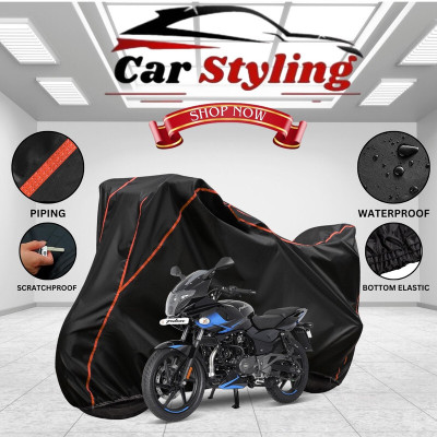 Car Styling Waterproof Two Wheeler Cover for Bajaj(Pulsar 220F, Black, Red)