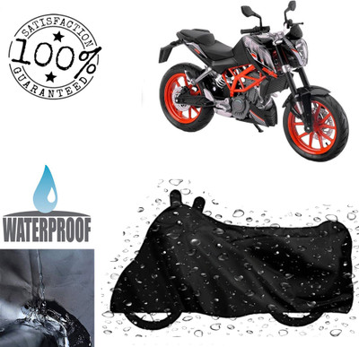 ROYAL AUTO MART Waterproof Two Wheeler Cover for KTM(200 Duke, Black)