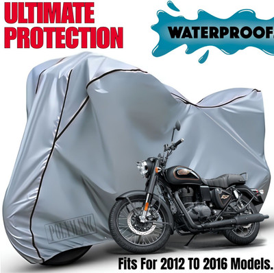 POLYMAXX Waterproof Two Wheeler Cover for Royal Enfield(Bullet 350, Silver, Black)