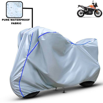 Delphinium Waterproof Two Wheeler Cover for KTM(390 Adventure, Silver, Blue)