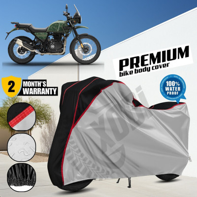 xodi Waterproof Two Wheeler Cover for Royal Enfield(Himalayan, Silver, Black)