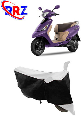 RRZ Waterproof Two Wheeler Cover for TVS(Scooty Zest 110, Black, White)