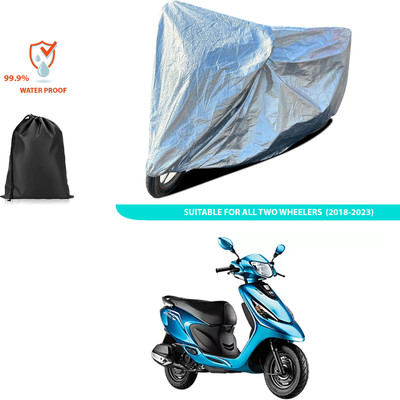 PAGORA Waterproof Two Wheeler Cover for TVS(Scooty Zest, Silver)
