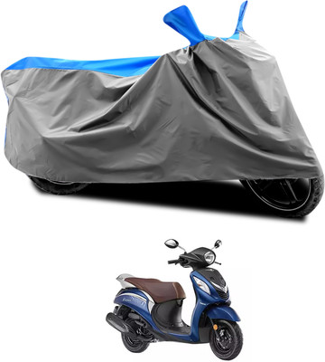 GOSHIV-car and bike accessories Waterproof Two Wheeler Cover for Yamaha(Fascino, Grey, Blue)