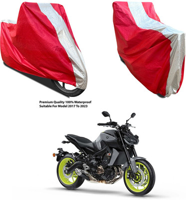 AutoGalaxy Waterproof Two Wheeler Cover for Yamaha(MT 09, Silver, Red)