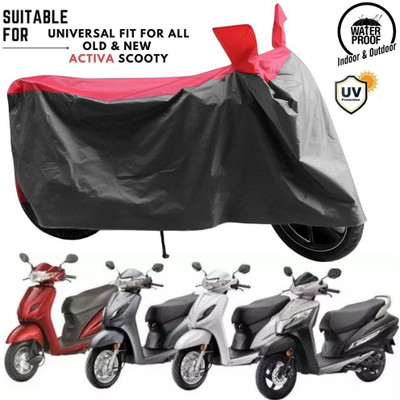 ZAQE Waterproof Two Wheeler Cover for Hero, Honda(Activa i, Grey, Red)