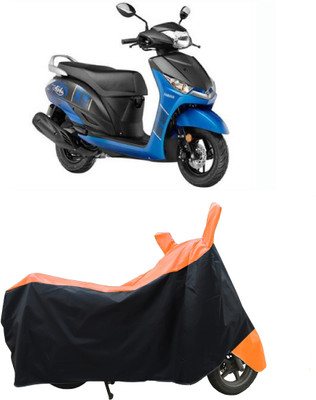 Coxtor Waterproof Two Wheeler Cover for Yamaha(Alpha BS6, Orange)