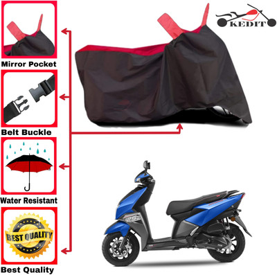 KEDIT Two Wheeler Cover for TVS(NTORQ, Red, Black)