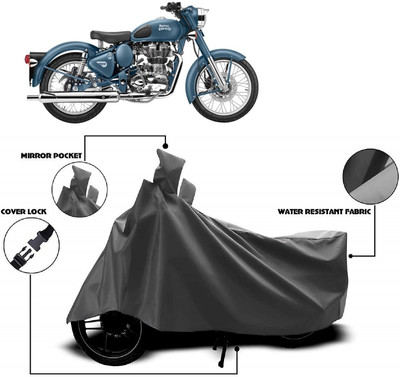 MMSSTAR Waterproof Two Wheeler Cover for Royal Enfield(500, Grey)